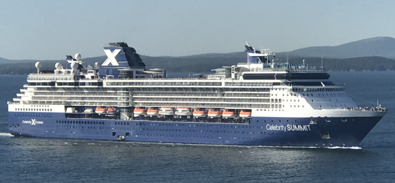 Celebrity Summit departing Bar Harbor in June 2019.