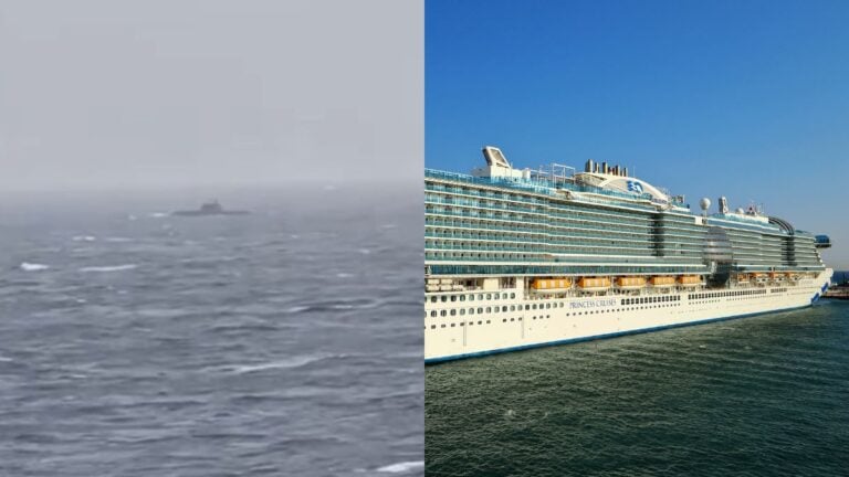 Mystery Submarine Spotted Lurking Near Sun Princess in the Mediterranean
