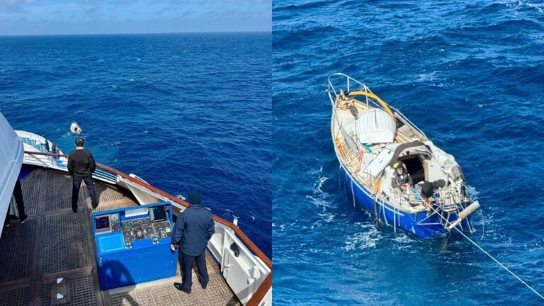 Cruise Ship Battles Rough Seas to Rescue Injured Sailor on Dismasted Boat